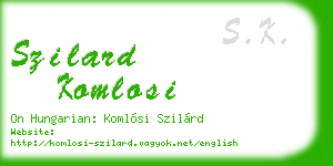 szilard komlosi business card
